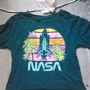 Fifth Sun - Women's - X-S - dark teal crop top shirt